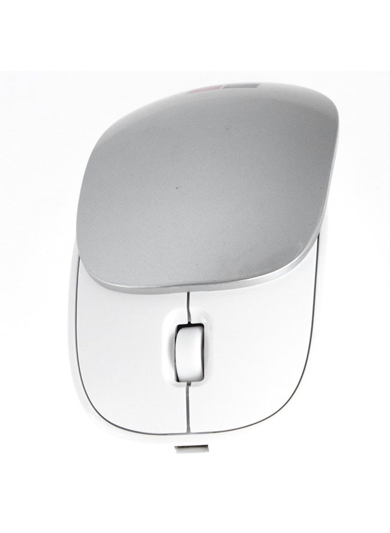 2B 2.4G Wireless Mouse with Movable Cover MO307 - White x Silver - Image 2